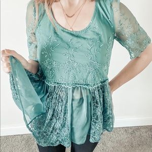 Free People Lace Boho Top